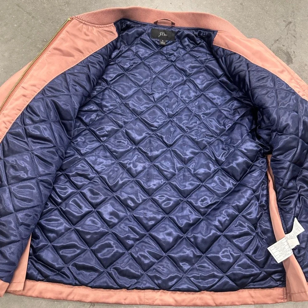 J. Crew Peach Quilted Lining bomber jacket Size Small